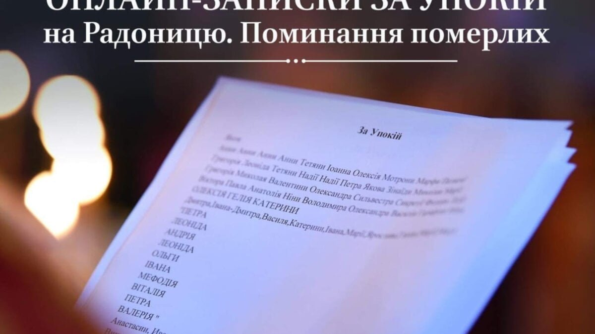 Як подати онлайн-записки за упокій на Радоницю