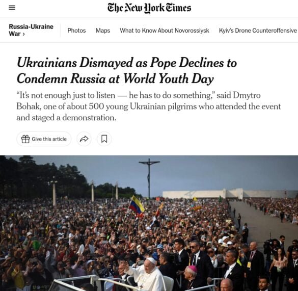Українські католики розчаровані: Папа Римський не згадав про Україну у молитві