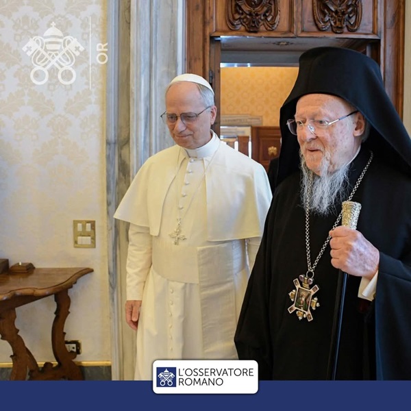 Сердечна зустріч Патріарха Варфоломія та Лева XIV: нова сторінка екуменічного діалогу